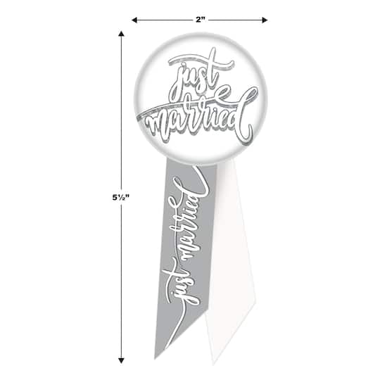 Beistle 5.5" Just Married Rosettes, 2ct.